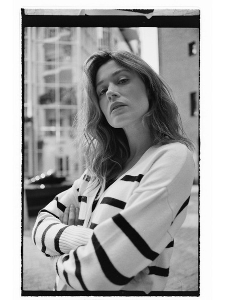 Moodo Gestreifter Kardigan ecru Moodo