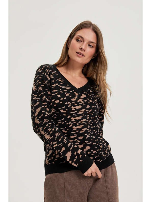 Moodo Pullover in einfachem Schnitt schwarz Moodo