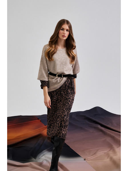 Moodo Pullover mit kurzen Ärmeln beige Moodo