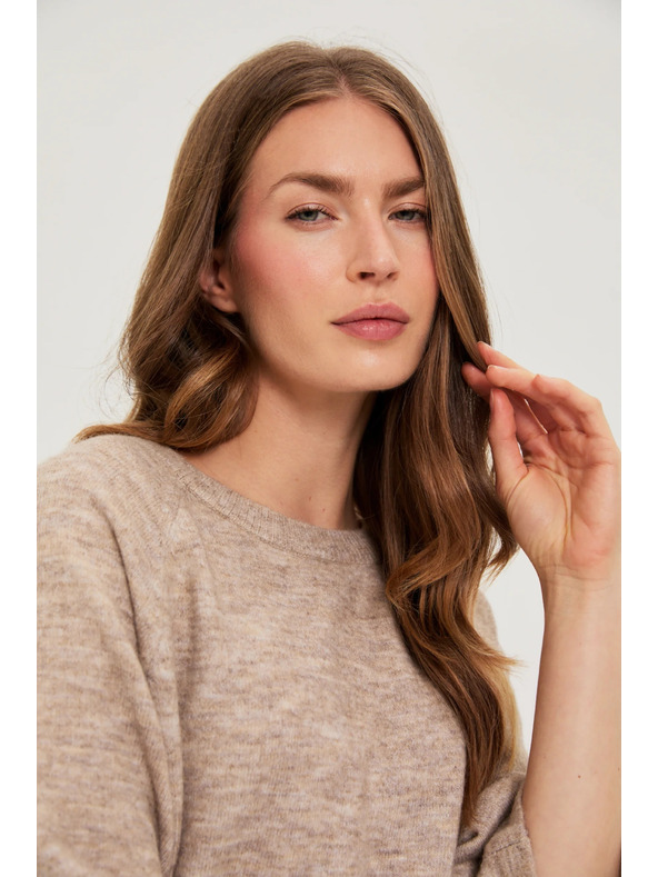 Moodo Pullover mit kurzen Ärmeln beige Moodo