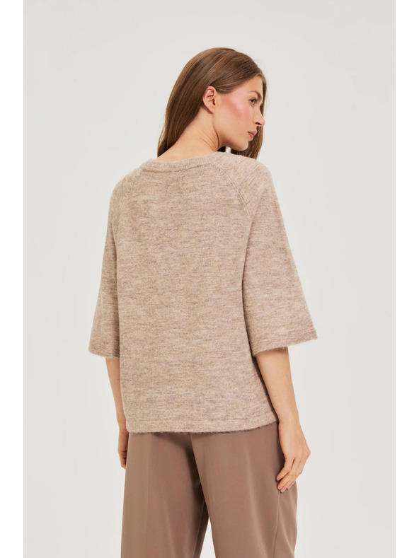 Moodo Pullover mit kurzen Ärmeln beige Moodo