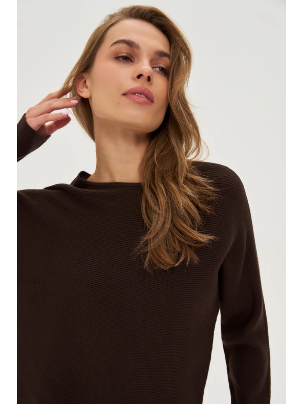 Moodo Gerippter Pullover braun Moodo