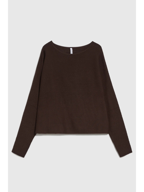 Moodo Gerippter Pullover braun Moodo
