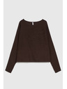 Moodo Gerippter Pullover braun Moodo