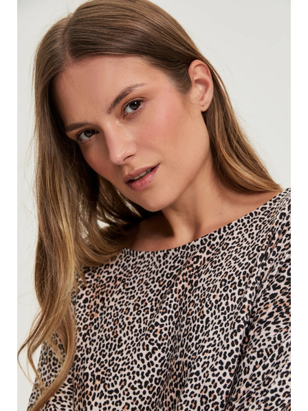 Moodo Pullover mit Leopardenmuster beige Moodo