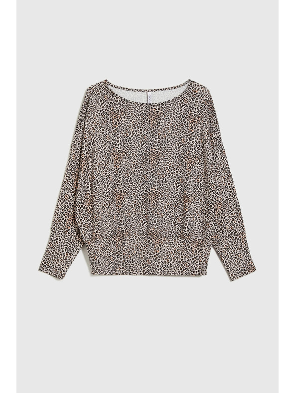 Moodo Pullover mit Leopardenmuster beige Moodo