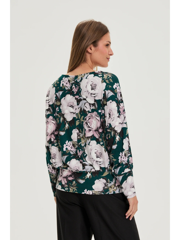 Moodo Pullover mit Blumenmuster grün Moodo