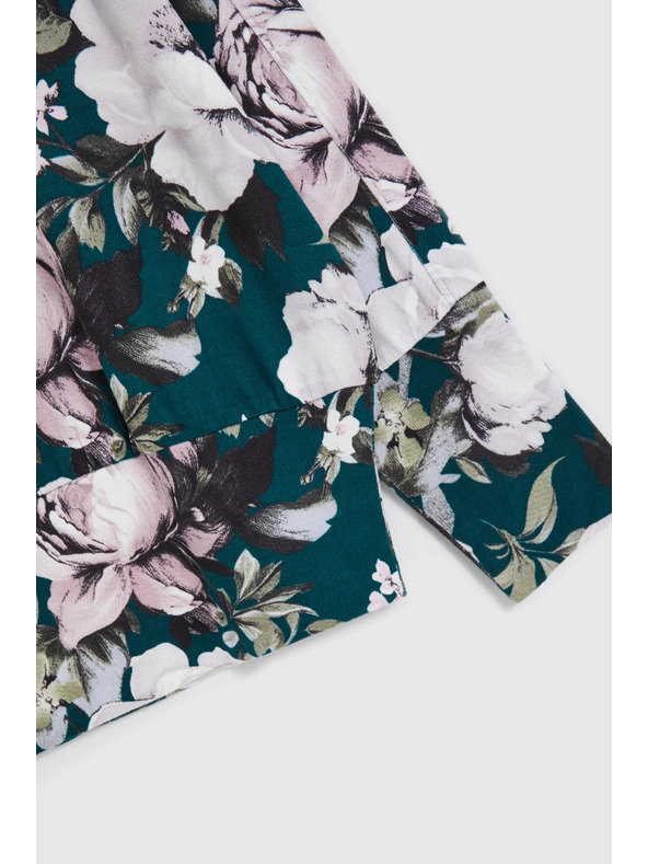 Moodo Pullover mit Blumenmuster grün Moodo