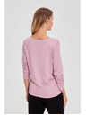 Moodo Pullover mit Spitzenausschnitt rosa Moodo