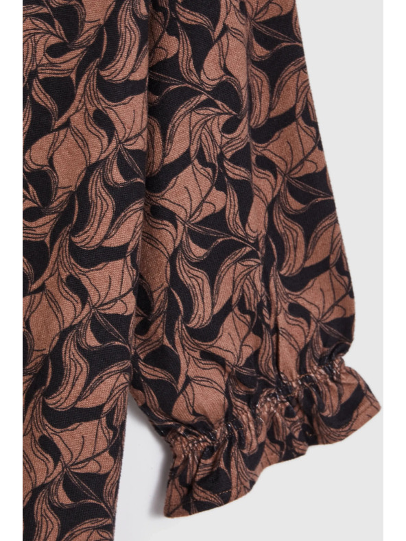 Moodo Brauner Pullover mit kurzen Ärmeln Moodo