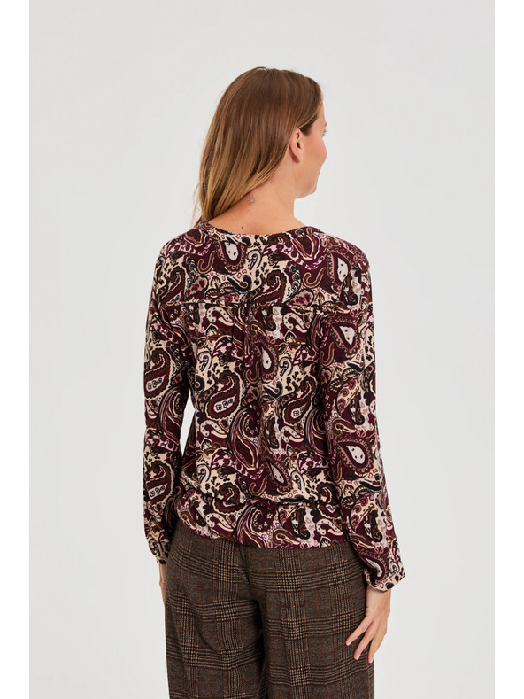 Moodo Gemusterter Pullover braun Moodo