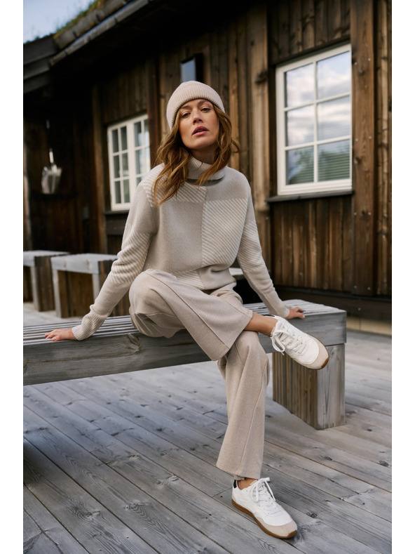 Moodo Rollkragenpullover beige Moodo