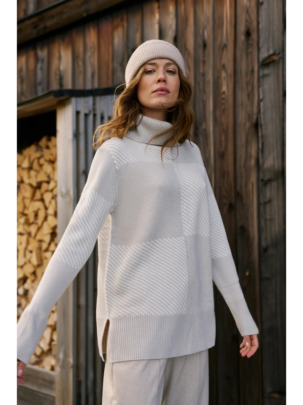 Moodo Rollkragenpullover beige Moodo