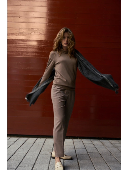 Moodo Glatter Rollkragenpullover beige Moodo