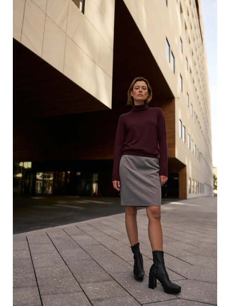 Moodo Glatter Rollkragenpullover burgunderrot Moodo