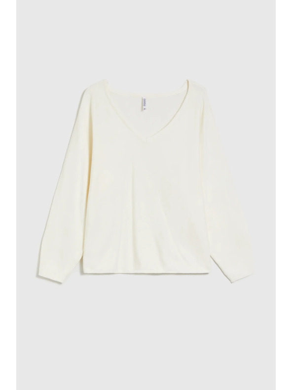 Moodo V-Ausschnitt Pullover ecru Moodo