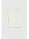 Moodo V-Ausschnitt Pullover ecru Moodo