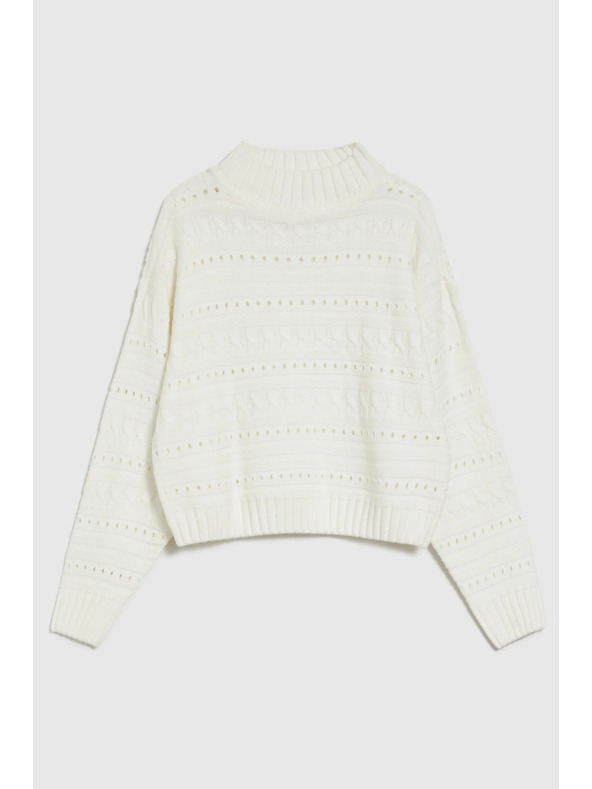 Moodo Rollkragenpullover weiß Moodo