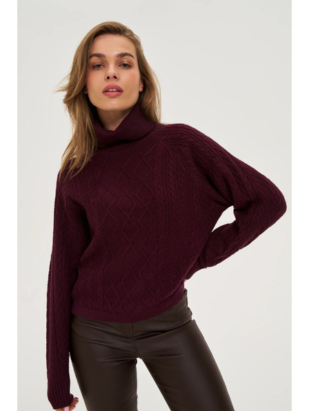 Moodo Rollkragenpullover weinrot Moodo