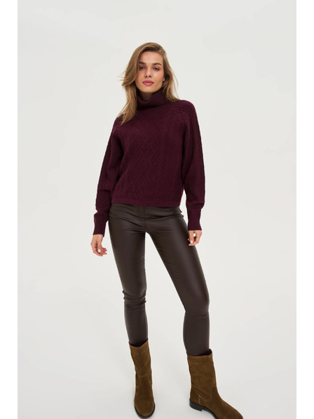 Moodo Rollkragenpullover weinrot Moodo