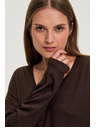 Moodo V-Ausschnitt Pullover braun Moodo
