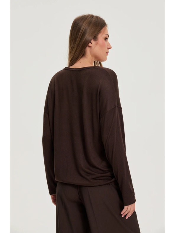 Moodo V-Ausschnitt Pullover braun Moodo