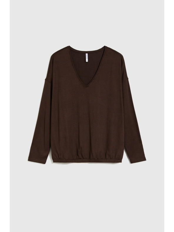 Moodo V-Ausschnitt Pullover braun Moodo