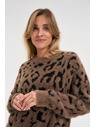 Moodo Pullover mit Leopardenmuster braun Moodo