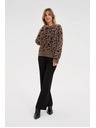 Moodo Pullover mit Leopardenmuster braun Moodo
