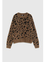 Moodo Pullover mit Leopardenmuster braun Moodo