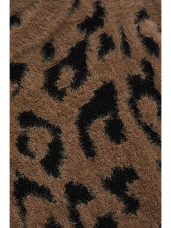 Moodo Pullover mit Leopardenmuster braun Moodo