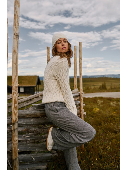 Moodo Pullover mit dekorativer Strickerei beige Moodo