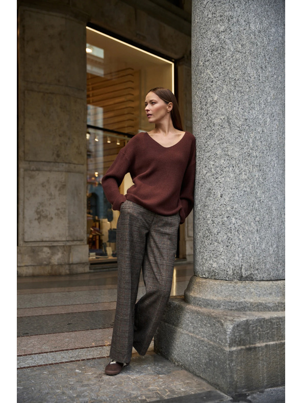 Moodo Pullover in einfachem Schnitt braun Moodo