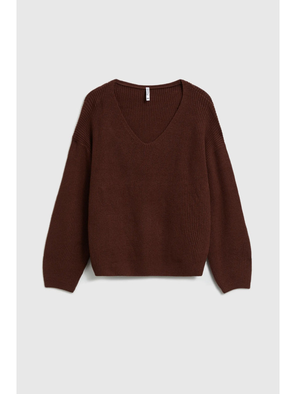 Moodo Pullover in einfachem Schnitt braun Moodo
