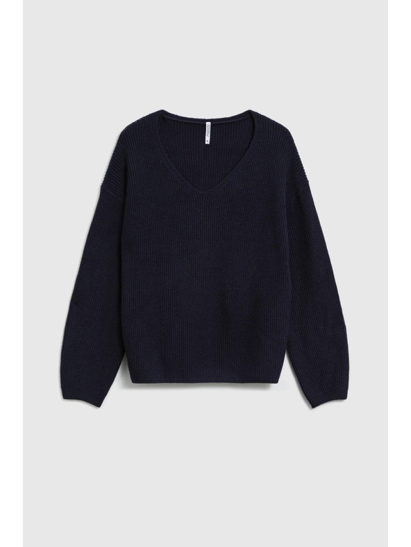 Moodo Pullover in einfachem Schnitt dunkelblau Moodo