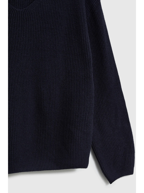 Moodo Pullover in einfachem Schnitt dunkelblau Moodo