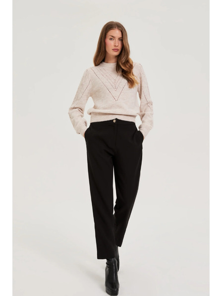 Moodo Beiger Pullover mit Ballonärmeln Moodo