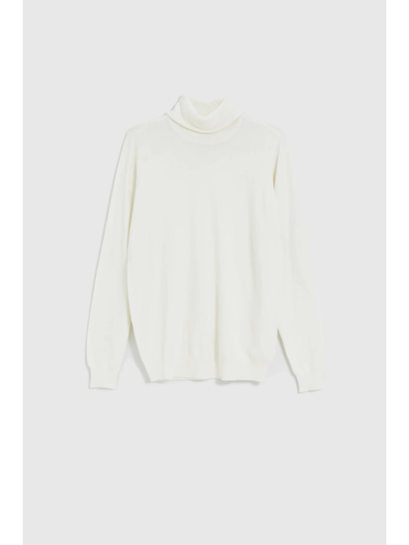 Moodo Glatter Rollkragenpullover weiß Moodo