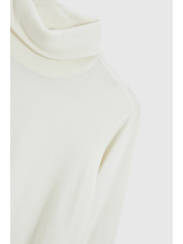 Moodo Glatter Rollkragenpullover weiß Moodo