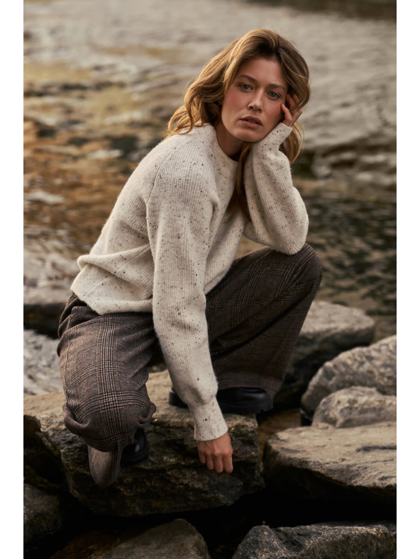 Moodo Pullover in einfachem Schnitt ecru Moodo