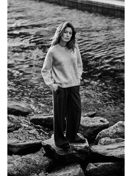 Moodo Pullover in einfachem Schnitt ecru Moodo