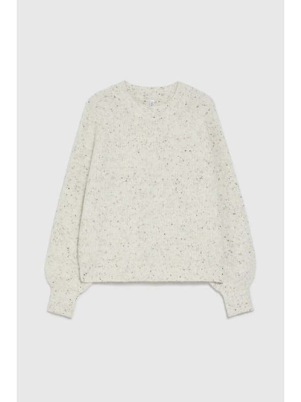 Moodo Pullover in einfachem Schnitt ecru Moodo