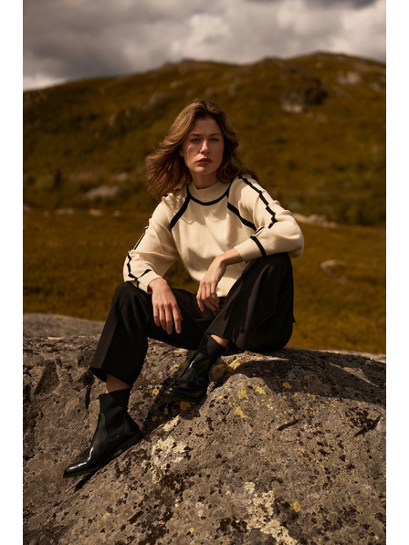 Moodo Pullover mit halbem Rollkragen beige Moodo