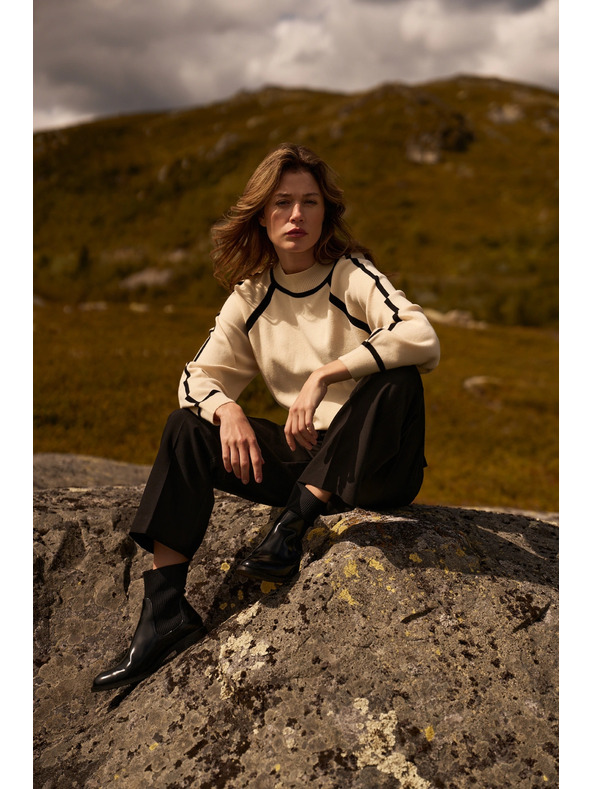 Moodo Pullover mit halbem Rollkragen beige Moodo