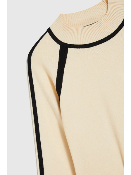 Moodo Pullover mit halbem Rollkragen beige Moodo