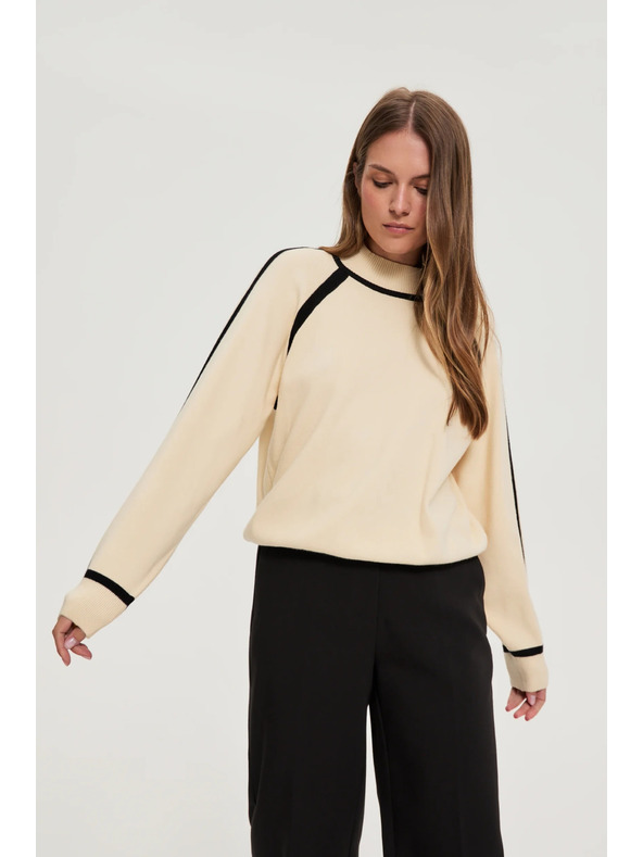 Moodo Pullover mit halbem Rollkragen beige Moodo