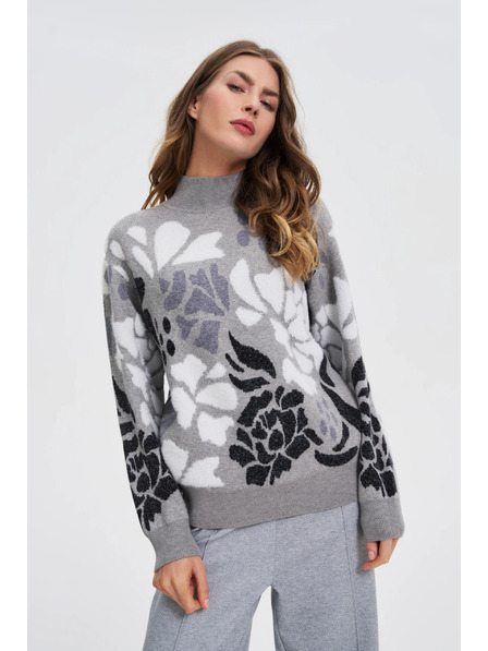 Moodo Pullover mit Rollkragen grau Moodo