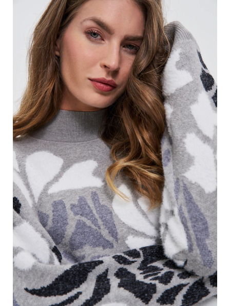 Moodo Pullover mit Rollkragen grau Moodo