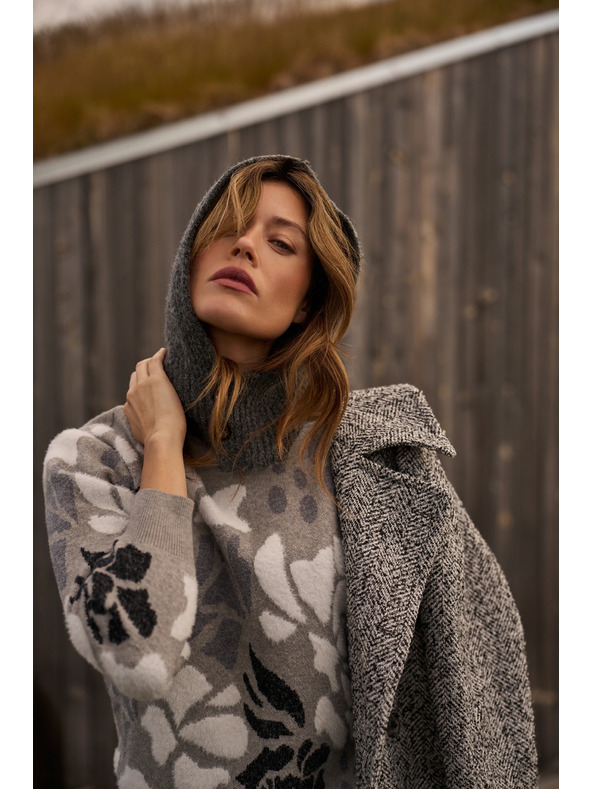 Moodo Pullover mit Rollkragen grau Moodo