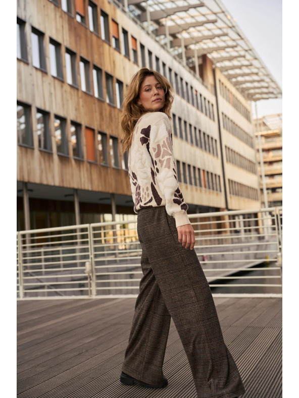 Moodo Gemusterter Pullover beige Moodo